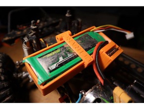 scx10 caja de la batería timbre r c vehículos axial cerrojo soporte lipo coche rc crawler montura del receptor rock 3d print model - Mito3D