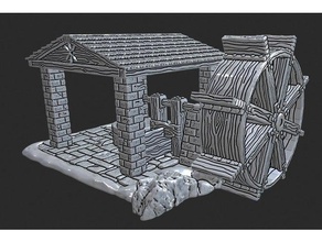 openforge - aperto-aria acqua ruota del mulino giocattolo & accessori di gioco 28mm dungeons dragons pathfinder rpg da tavolo 3d print model - Mito3D