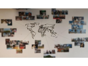 mundo o mapa do mundo, viajante de imagens a arte 3d print model - Mito3D