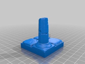 ruined pillar dungeon tile 2x2 games 3d print model - Mito3D