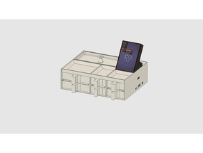 desk organizer w raspberry pi 3 compartement organization case touchscreen 3d print model - Mito3D