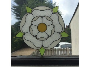 yorkshire rose 2d art rigid ink stained-glass stainedglass stained glass 3d print model - Mito3D