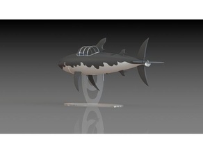 submarino tintin veículos modelo de sous marin 3d print model - Mito3D