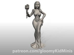 vampire girl jogos família adams dnd em miniatura morticia tampo de mesa vampiro 3d print model - Mito3D