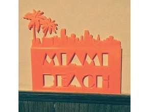 miami beach souvenir 2d art 3d print model - Mito3D