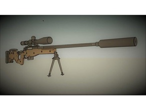 awm l115a3 - Skala 1 4 scans & Replikate gun sniper sniper-Gewehr 3d print model - Mito3D