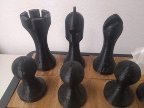 weighted chessmen simplified staunton style chess 3d print model - Mito3D