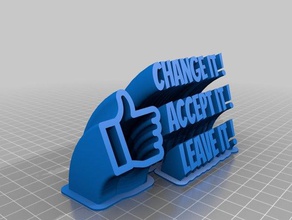 changeacceptleave de la oficina personalizado 3d print model - Mito3D