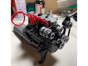jeep amc 40l i6 engine & transmission axial scx10 crawler motor rc car ii willys 3d print model - Mito3D