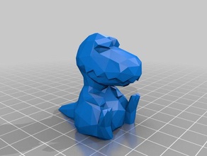 t-rex 30x49x42 3d printing dino dinosaur lowpoly trex 3d print model - Mito3D