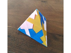 altı bulmaca tetrahedron 3d geçmeli kilitli 3d print model - Mito3D