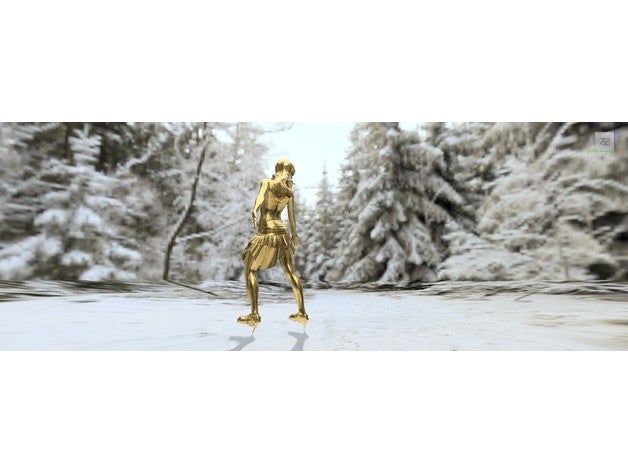 2 dansçı insanlar kadın figürü heykelcik 3D print model - Mito3D