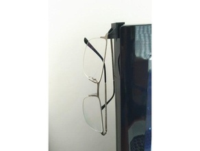 monitor eyeglass hanger organization eyeglasses glasses 3d print model - Mito3D