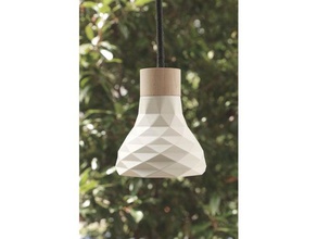 jelly pendant - white household dining facet folded kitchen lamp light maple midcentury minimal modern origami parametric rhino triangular 3d print model - Mito3D