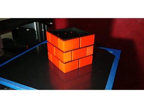 mario bros tijolo bloco de porta-lápis recipientes super 3d print model - Mito3D