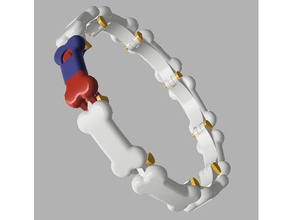 hueso de perro collar la joyería pulsera cat pestillo el 3d print model - Mito3D