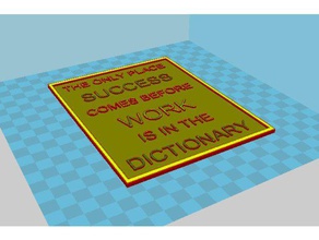 work success sign signs & logos 3d print model - Mito3D