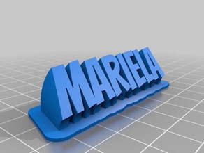 mariela sweeping 2-line name plate text office customized 3d print model - Mito3D