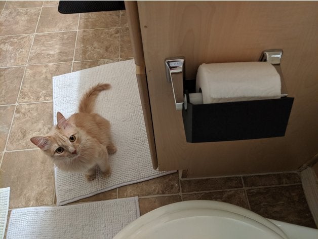 toilet paper protector bathroom cat 3D print model - Mito3D