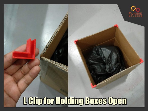 l-clip holding boxes open 3D print model - Mito3D