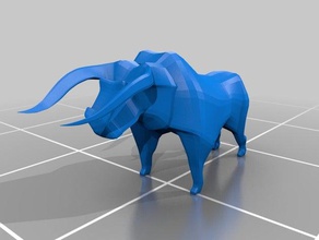 polygonified toro 3d printing bugsbunny bull cattle cow fun spanish stylised 3d print model - Mito3D