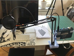 ikea desk lamp microphone sound card holder audio audiobox itwo mt87s mk ii 3d print model - Mito3D