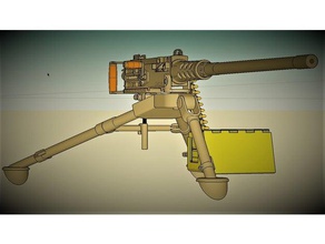 browning m2 calDe 50 sur une échelle de 1 à 4 analyses & répliques arme feu 3d print model - Mito3D