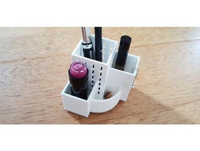 pot pinceaux et maquillage bathroom accessories beauty makeup holder organizer salle bain support 3d print model - Mito3D