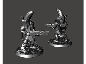 28mm banana space guard heavy weapon games 30mm 32mm figure knight laser lazer mini miniature 3d print model - Mito3D