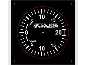 vertical speed indicator - robin dr400 b58 cockpit flight simulator homecockpit home 3d print model - Mito3D