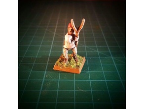 witch hunter 28mm no supports games country folk levy peasant pitchfork rpg tabletop gaming hunt 3d print model - Mito3D