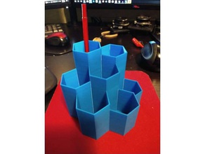 hex kalem tutucu organizasyon hexagon Organizatör 3d print model - Mito3D