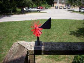 24 7 de la vitesse du vent et direction indicateur anémomètre remix extérieur jardin 3d print model - Mito3D