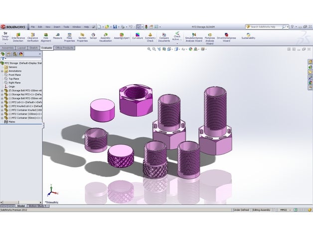 parafuso de armazenamento do ambiente trabalho m72 organização recipiente secretária organizador 3D print model - Mito3D