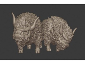 bison animals buffalo dnd miniature 3d print model - Mito3D