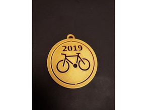 spinning medal bicycle signs & logos bike medallion 3d print model - Mito3D