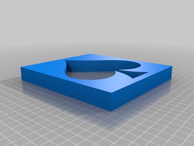 ace o' pique pochoir 2d art 3D print model - Mito3D