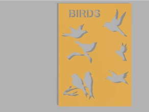 birds stencil art tools bird 3d print model - Mito3D
