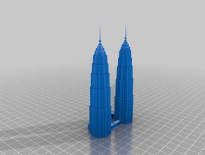 petronas towers-including name height building base buildings & structures 3d print model - Mito3D