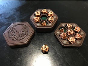 hexagonal dice box - cthulhu games d&d rpg 3d print model - Mito3D