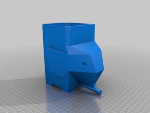 jumbo fil uzun versiyon süzgeçli çatal mutfak ve yemek boylu 3d print model - Mito3D