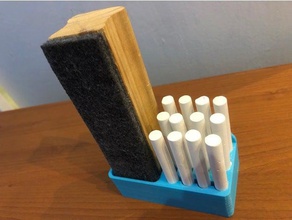 chalk board duster & wall mounted holder tool holders boxes 3d print model - Mito3D