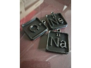 periodic table elements keyrings keychains keyring 3d print model - Mito3D