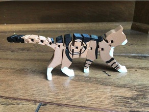 flexi-cat-multi-Farbe mechanische Spielzeuge cat feline flexi flexibel mmu mmu2 mmu2s Mosaik-palette multicolor multimaterial palette printedwithpalette drucken Ort prusa i3 mk3 3d print model - Mito3D