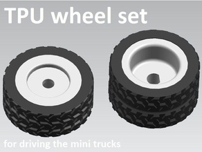 manual rc modular mini truck - tpu wheel set toys & games flexible car 3d print model - Mito3D