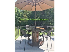 umbrella adaptor wooden spool table conversion outdoor & garden adapter patio holder stand wood 3d print model - Mito3D