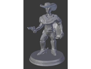 cowboy jogos dnd em miniatura goucho pistoleiro 3d print model - Mito3D