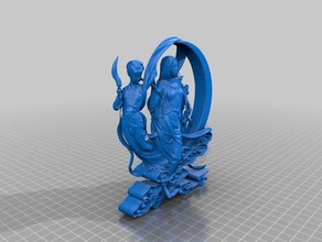 gitchi manidoo immortel la femelle statue yin yang 3d print model - Mito3D