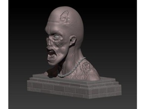 zombie bust printing gaming miniature assembly 3d printer parts busts zombies 3d print model - Mito3D