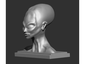 alien bust figurine reproduction found 50s south america 3d printers 3d print model - Mito3D